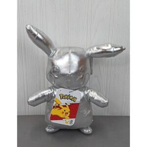 Pokemon 25th Anniversary Edition Plush Celebration Silver Stuffed Pikachu 8"